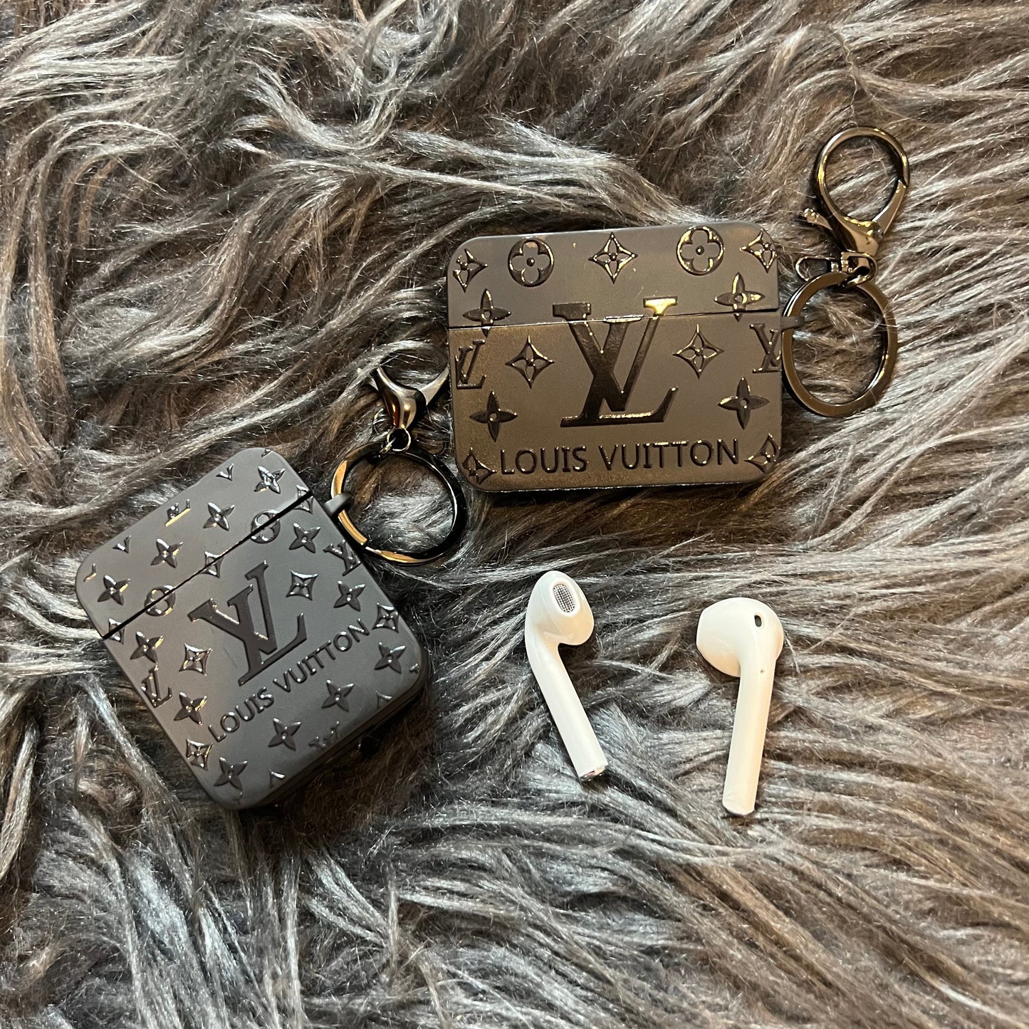 Black Trendy Airpods Case ( Big Love)