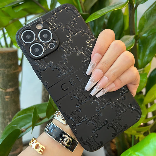 Black Trendy Phone Case (Middle CL)