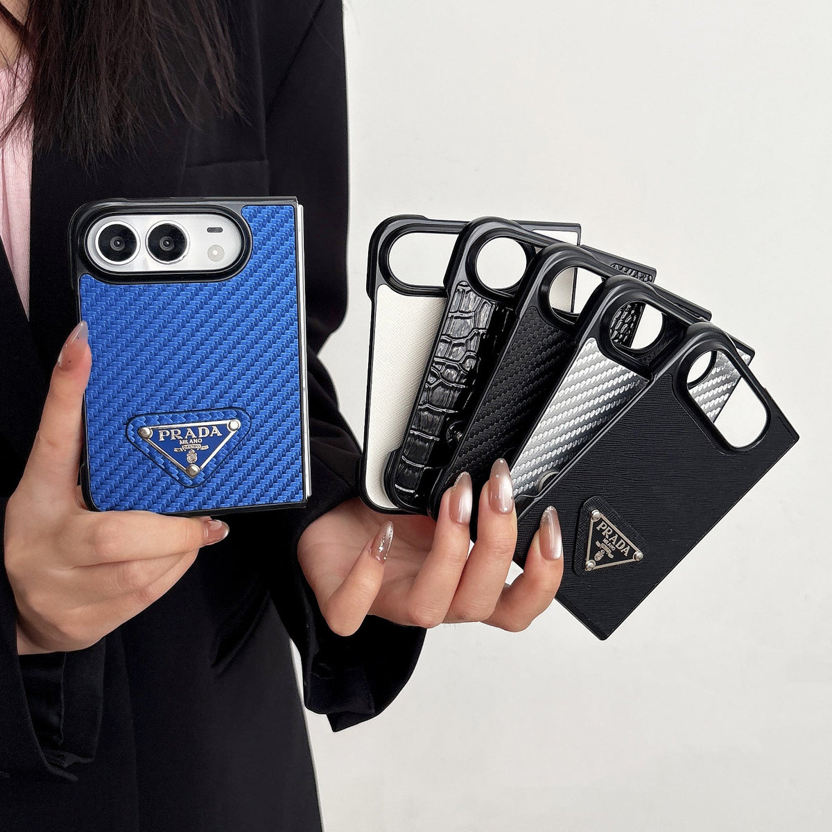 PD Imitating Carbon Fiber Design Phone Case For iPhone Duo