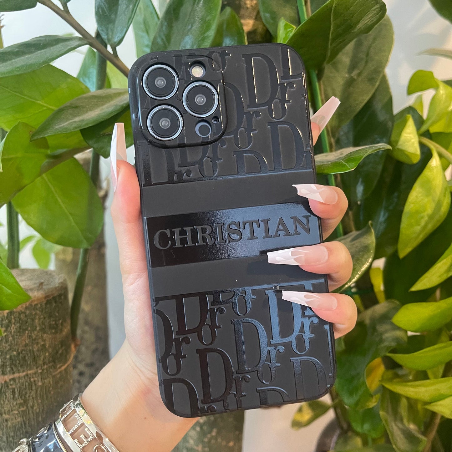 Black Trendy Phone Case ( Cute D)