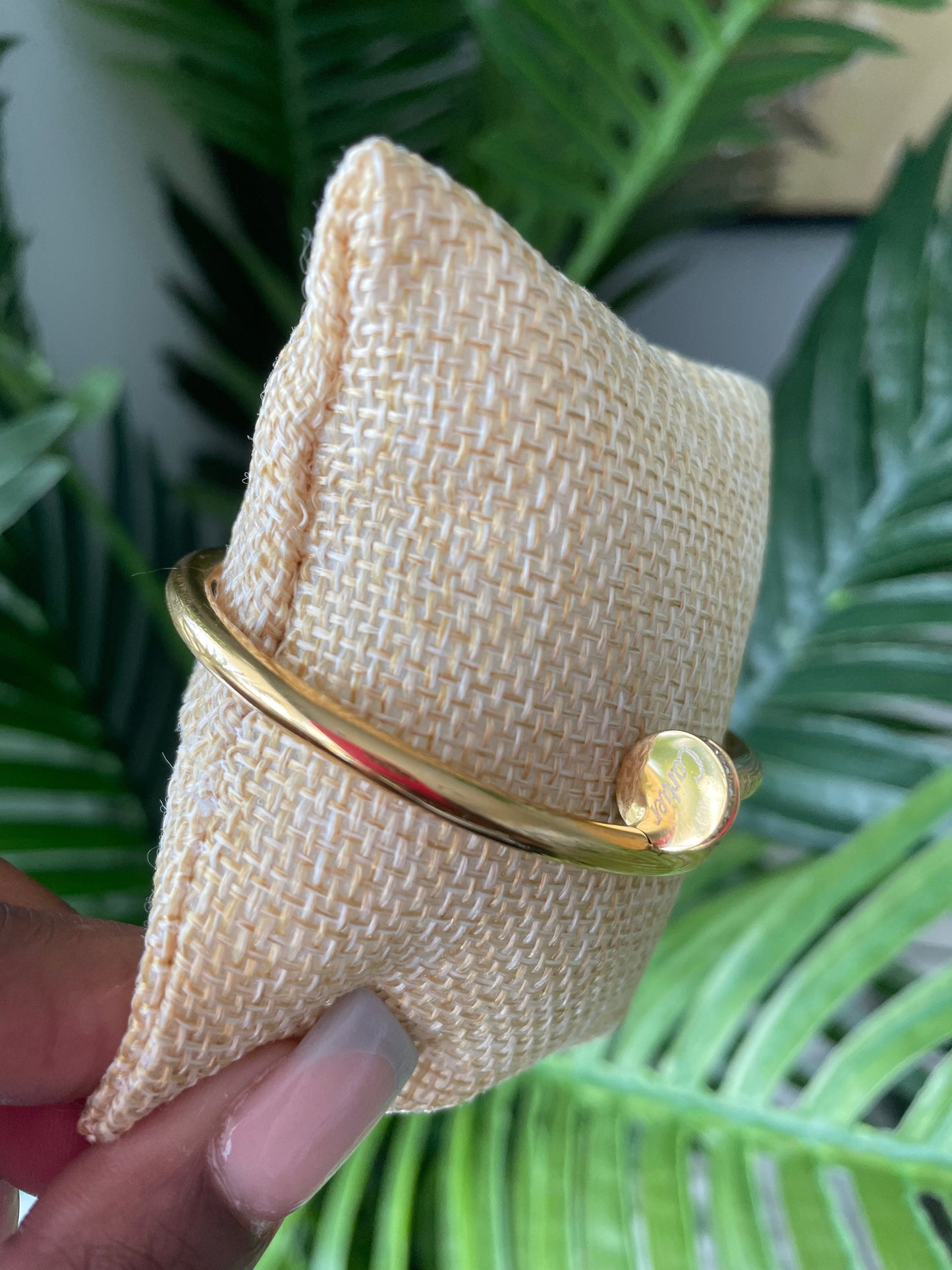 Gold Diamond Nail Bracelet