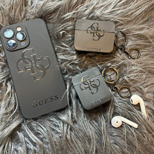 Black Trendy Airpods Case (L GU)