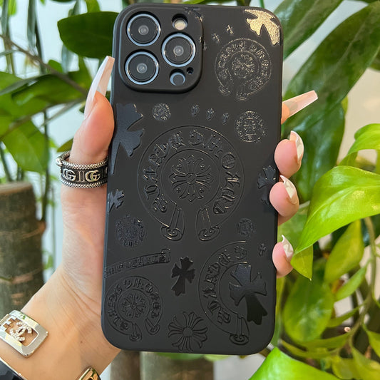 Black Trendy Phone Case ( Heart Fun )