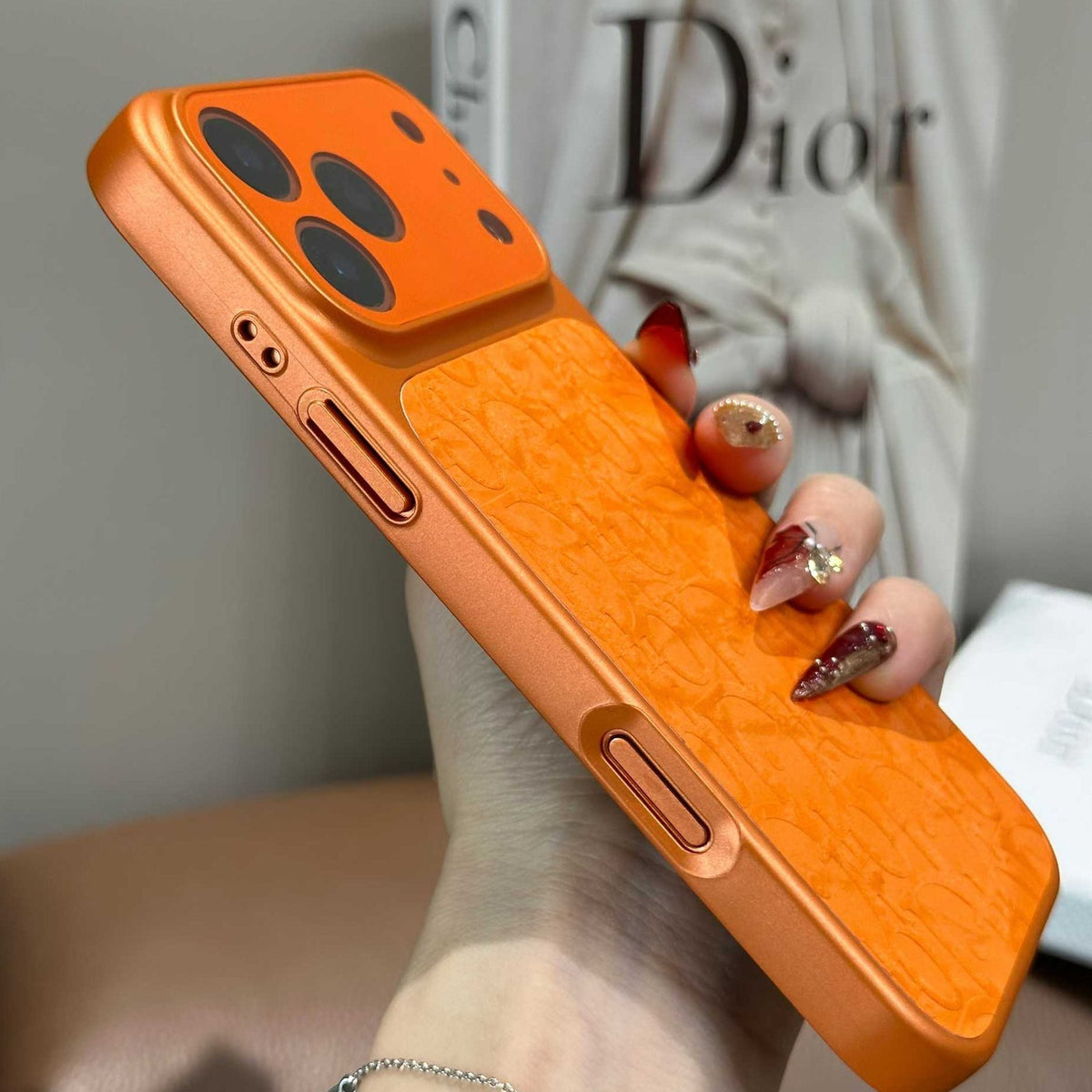 Coque de téléphone motif orange sophistiqué