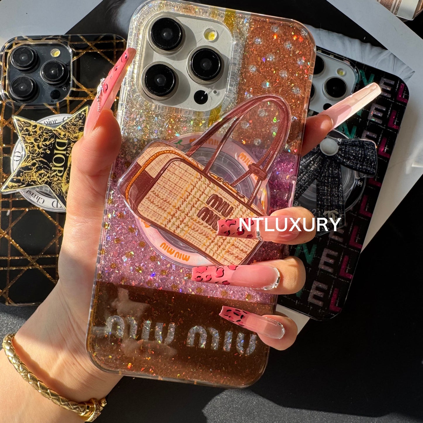 Midnight Queen iPhone Case with Rotatable MagSafe Holder