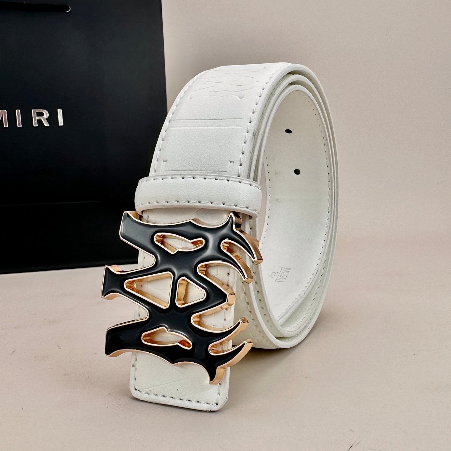 Classic AM Belt (Black & Gold Buckle)