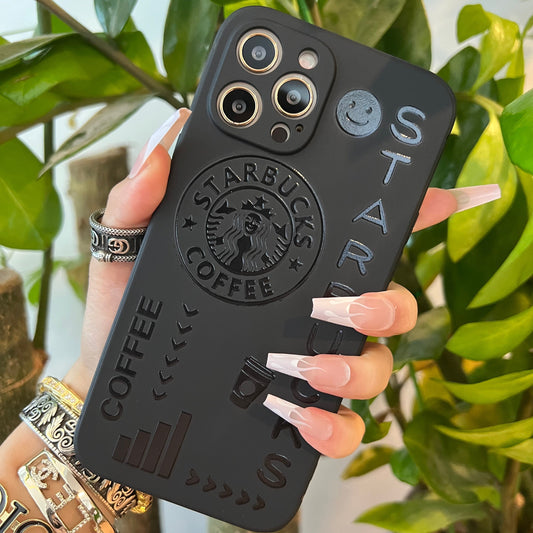 Black Trendy Phone Case (Star Smile)