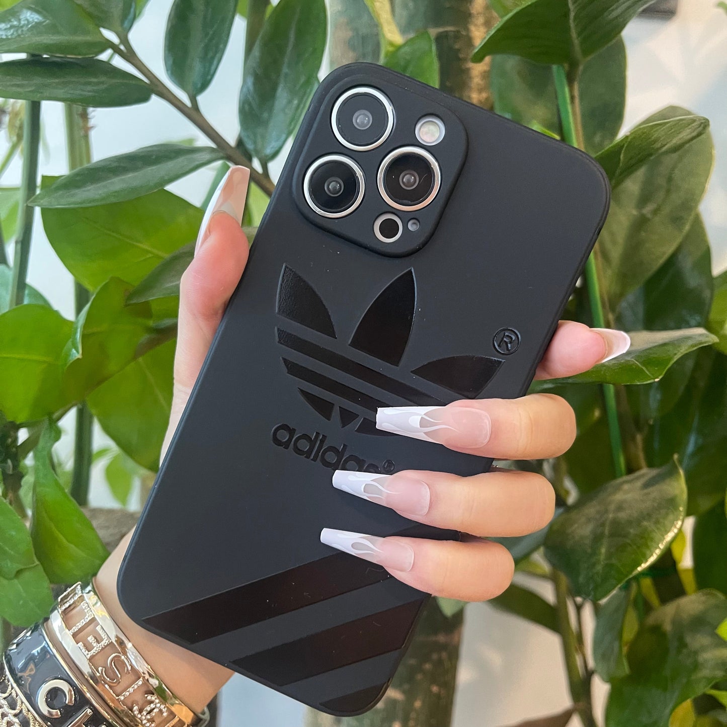 Black Trendy Phone Case ( Leaf )