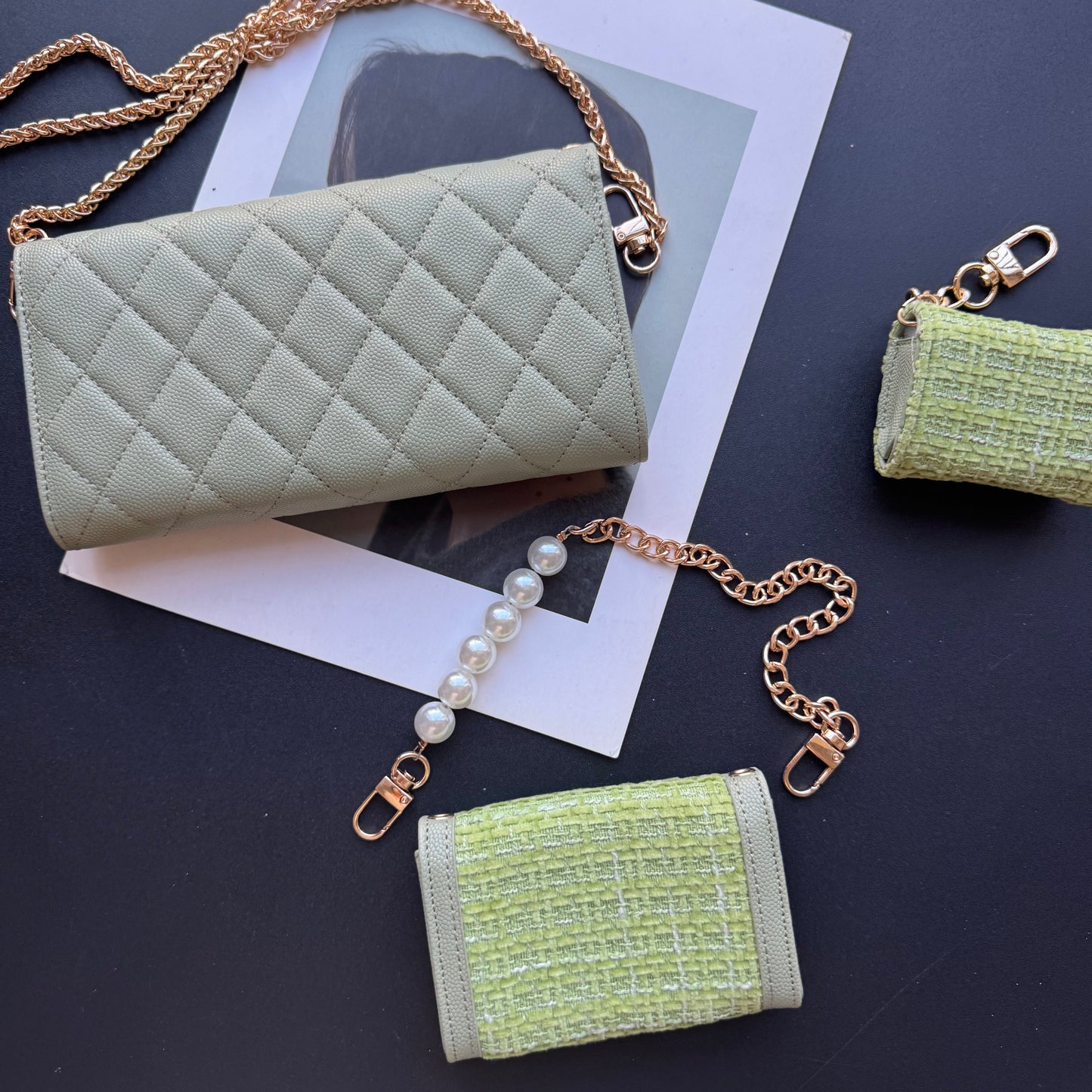 Coco Fine Wallet 3 Set (Green Patch)