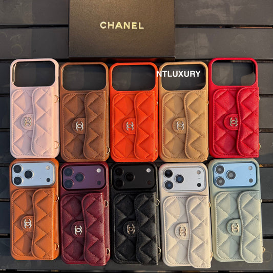 Funda clásica para teléfono con diseño CC y correa larga (VIENE CON CAJA) - 10 colores