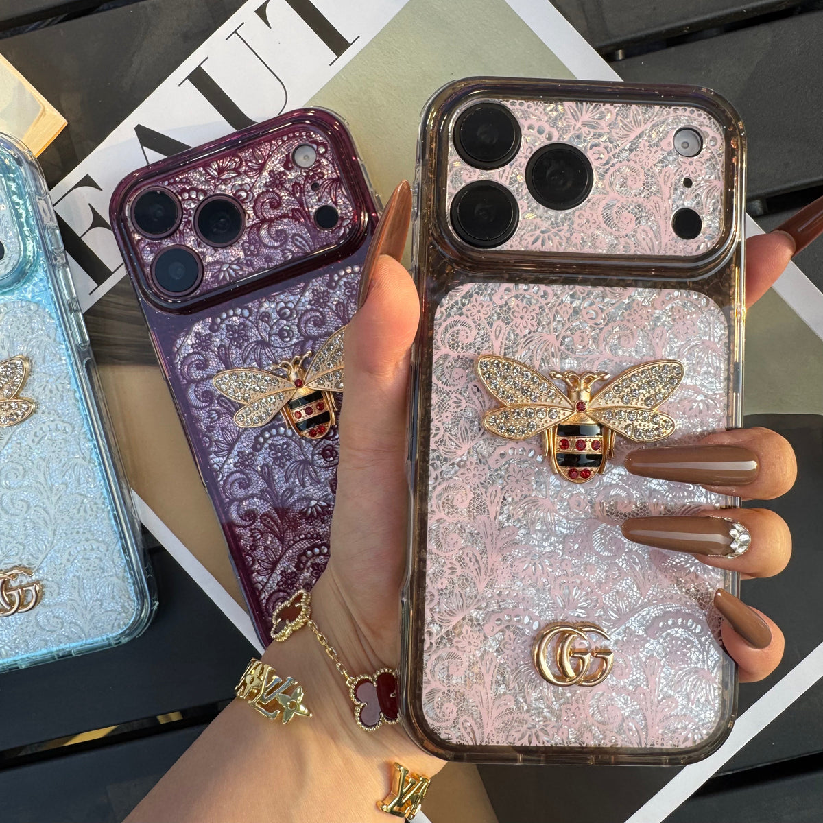 Lace Patch Good Bee Girl Phone Case