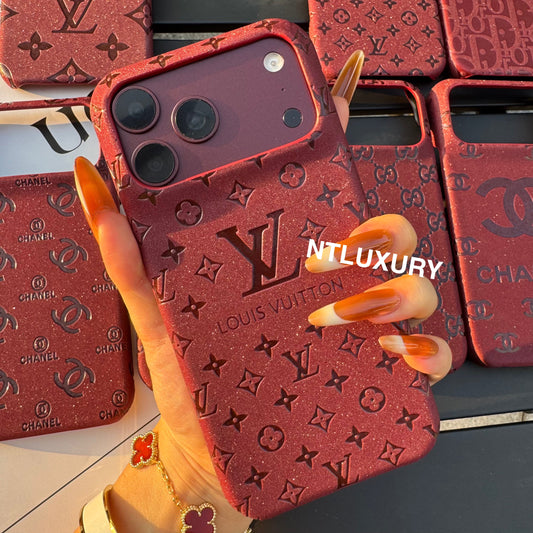 Cover vistosa per telefono bordeaux glitterata