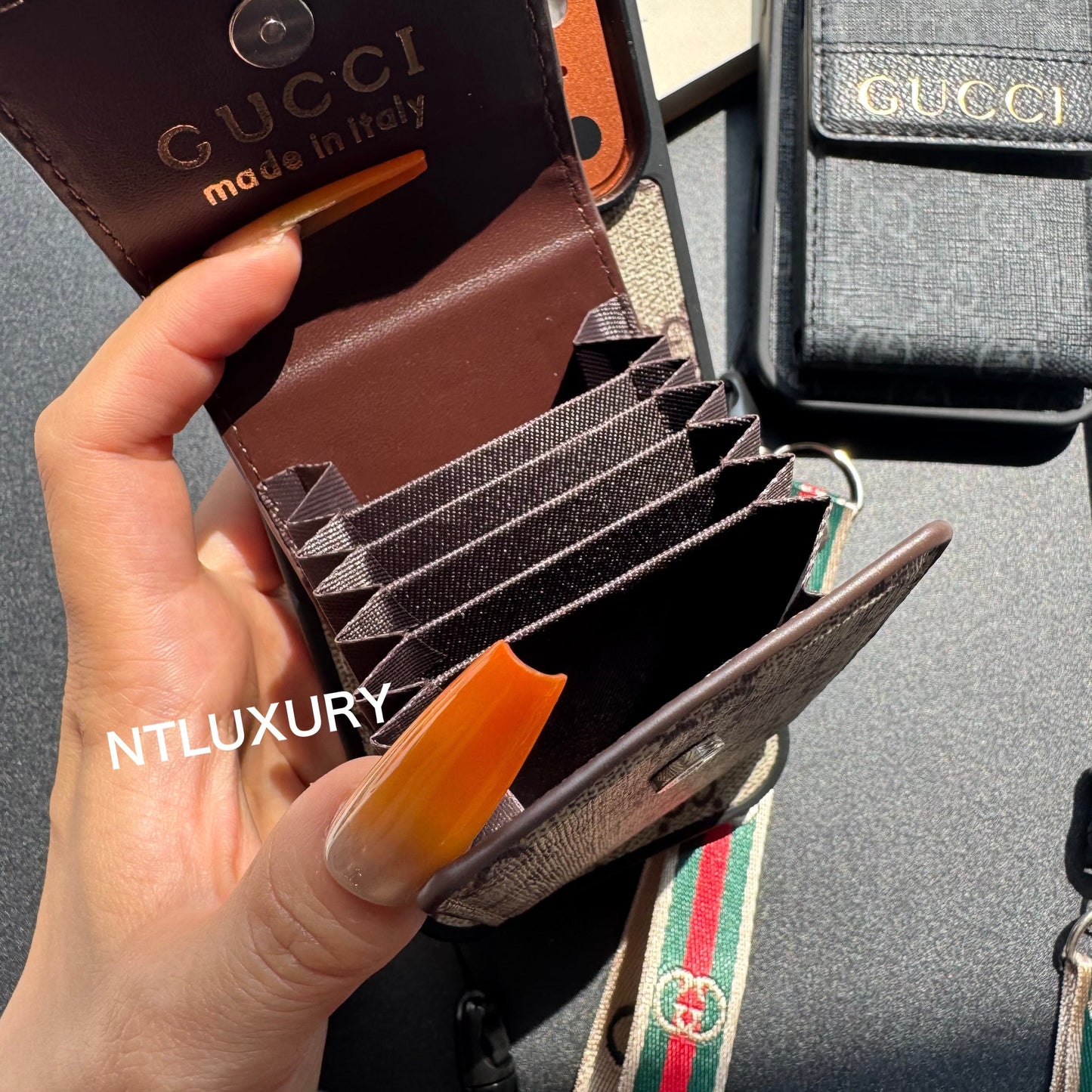 New Fancy Traditional Phone Case with Purse & Stripe (Good)