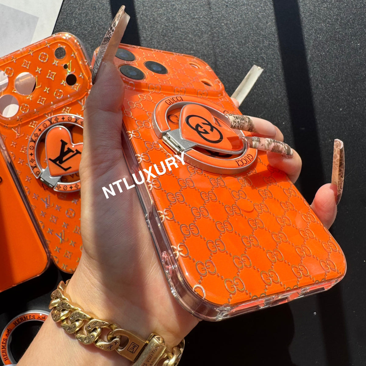 Orange Golden Shine MagSafe Phone Case with Holder