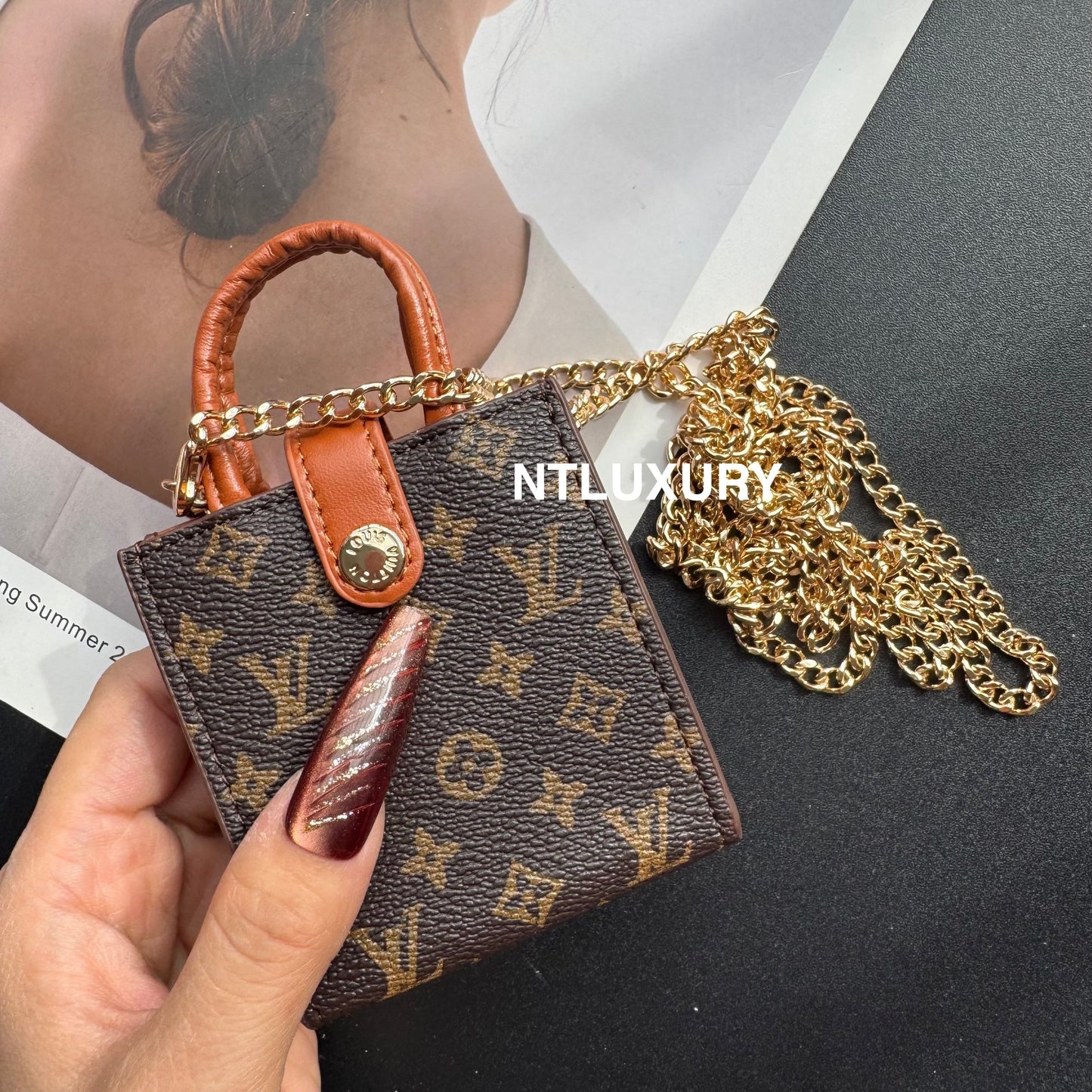 Floral Cute Love Mini Purse With Chain For All Cute Things (Small Love)