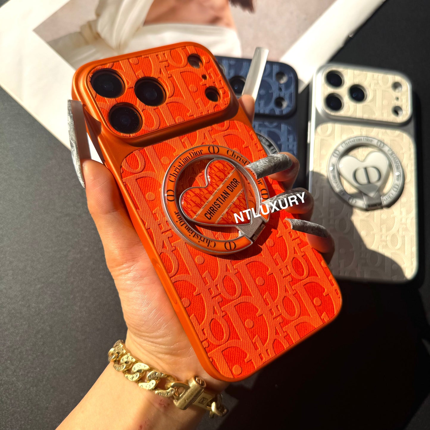 Orange Juice Denim Dove Phone Case with New Magsafe Holder