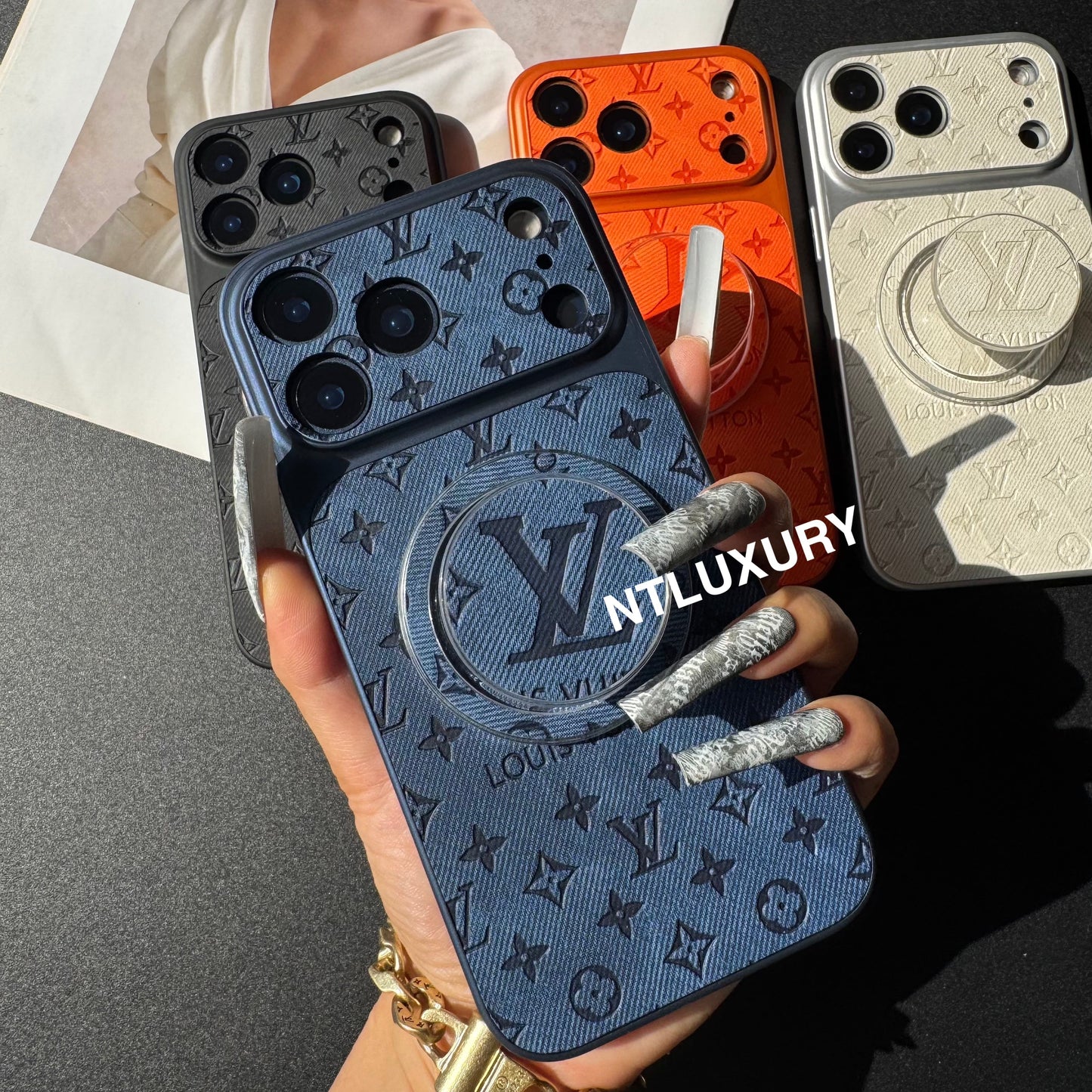 Orange Juice Denim Love Phone Case with Magsafe Holder