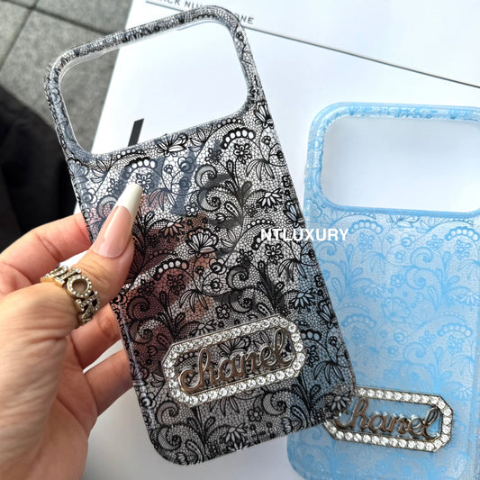 Colorful Transparent Lace CC Phone Case
