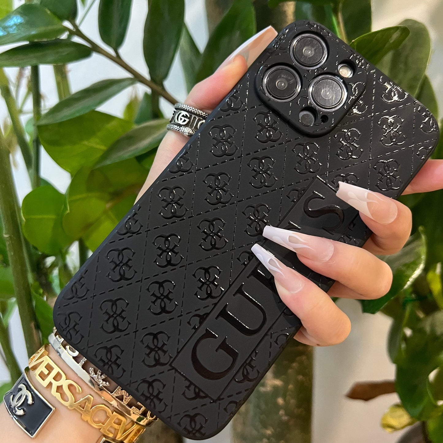 Black Trendy Phone Case (S GU)