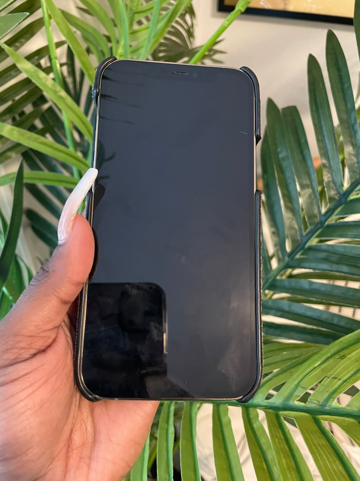 Étui de téléphone brodé avec sangle