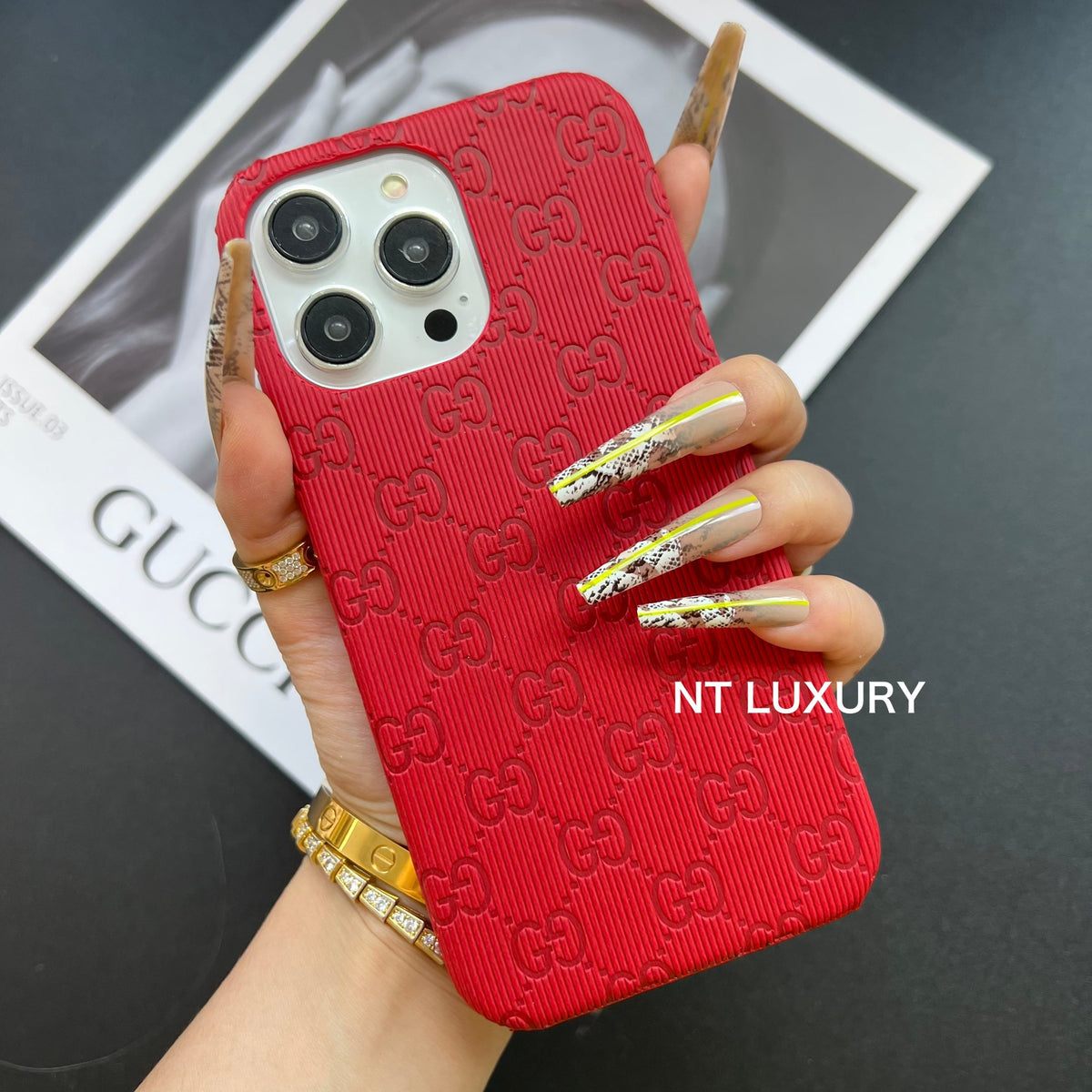 Coque de téléphone colorée au design élégant (Rouge)
