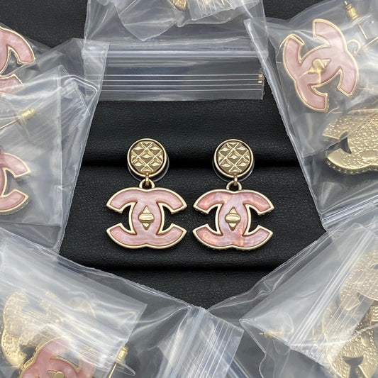 Pink C Hoop Earrings