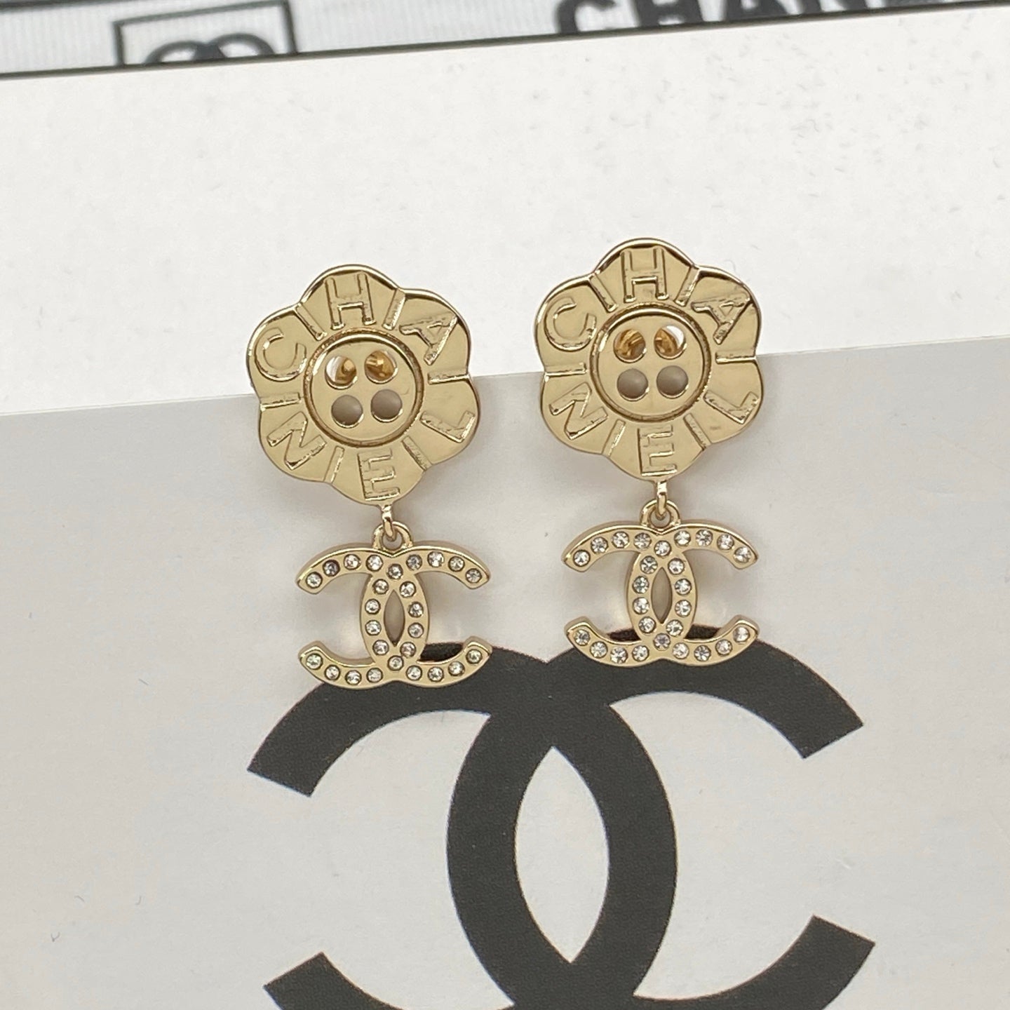 Cute Flower CC Drop Earrings