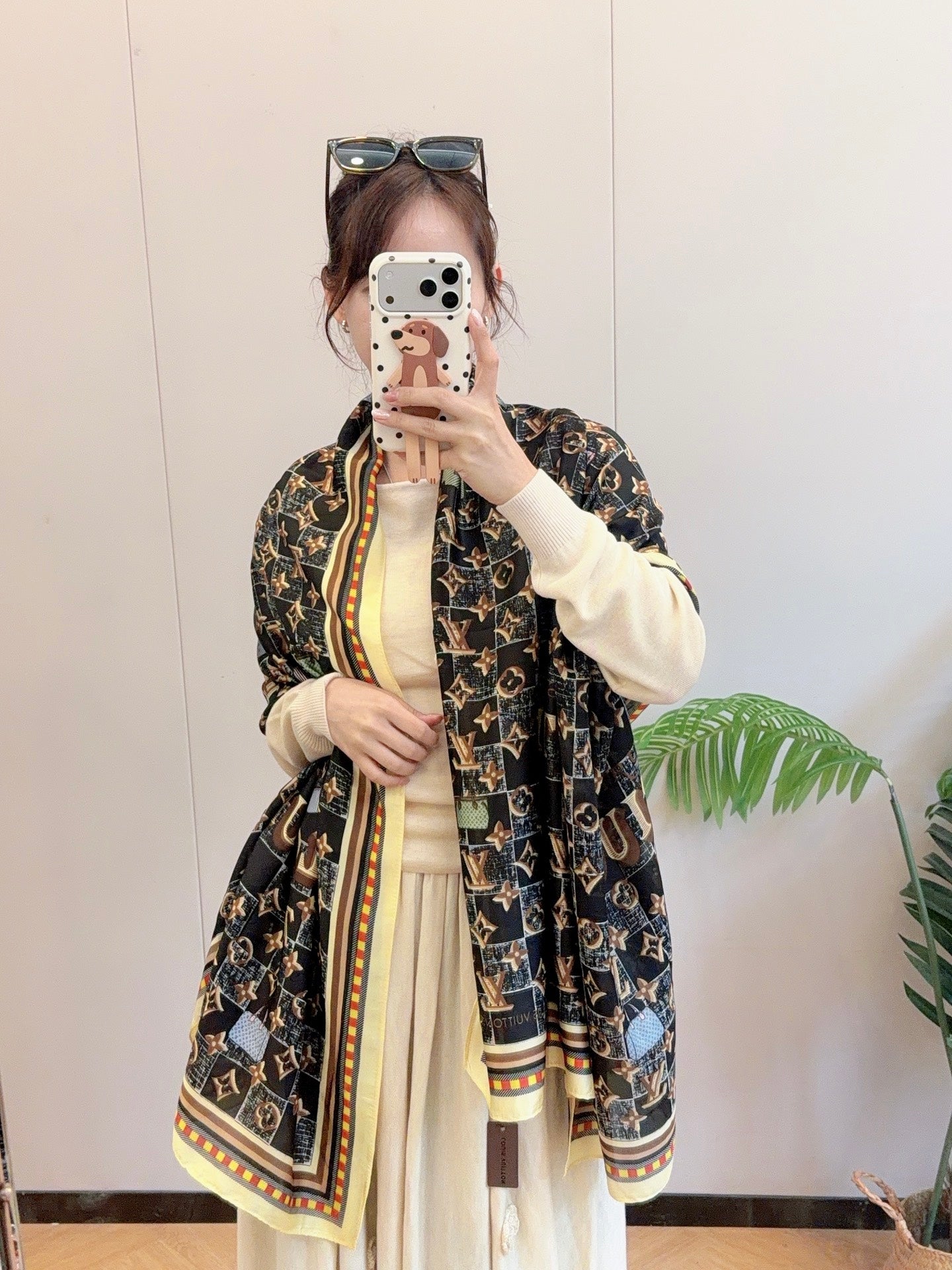 Black Love Long Silk Scarf