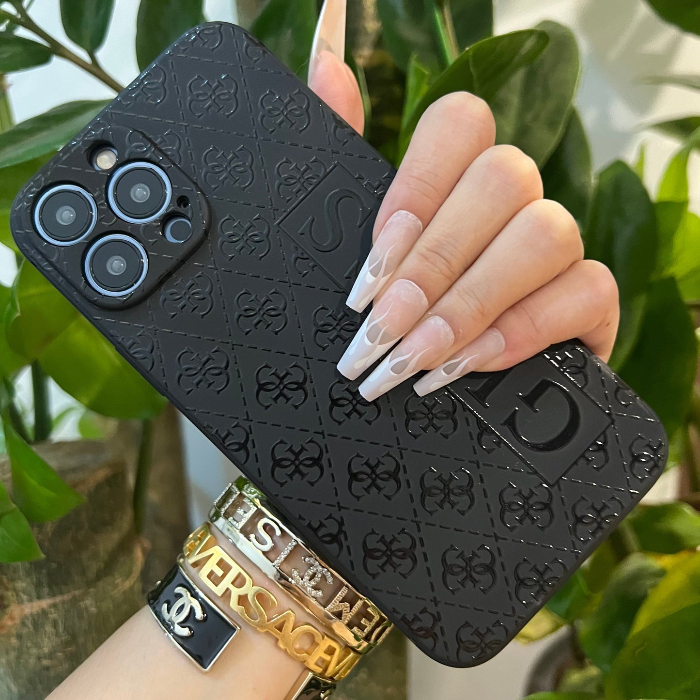 Black Trendy Phone Case (S GU)