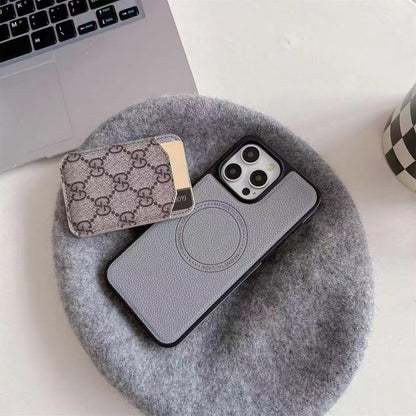 Coque de téléphone avec porte-cartes MagSafe (Gris bien)