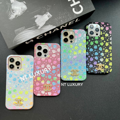 Custodia CC per iPhone con design a diamante