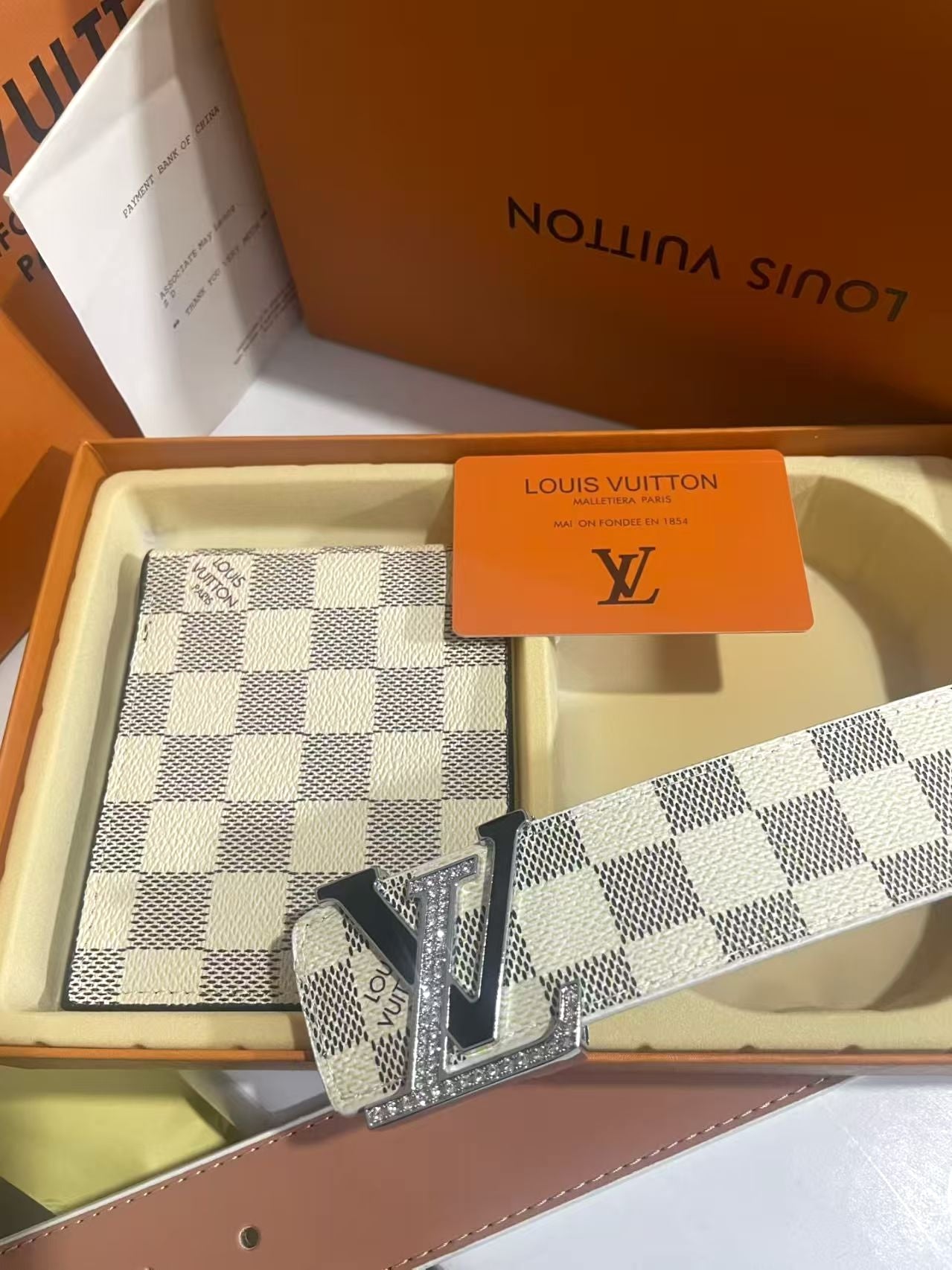 2 Set Buckle Love Belt & Wallet with Packaging
