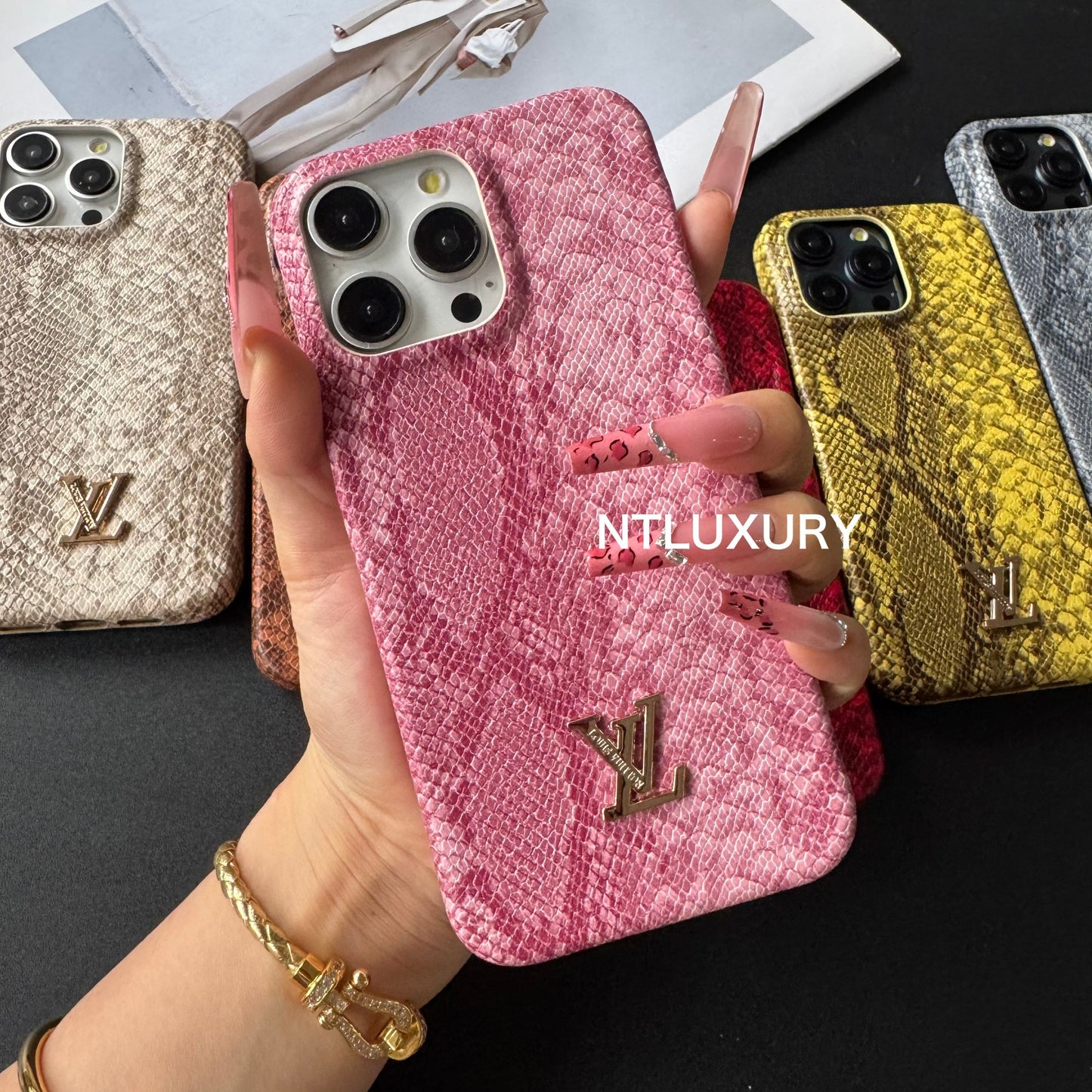 Snakeskin Pattern Love Phone Case For iPhone