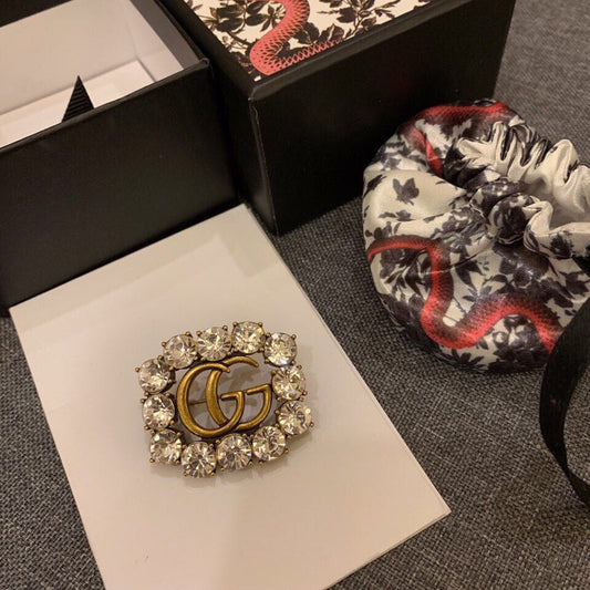 Good Square Diamond Girl Brooch