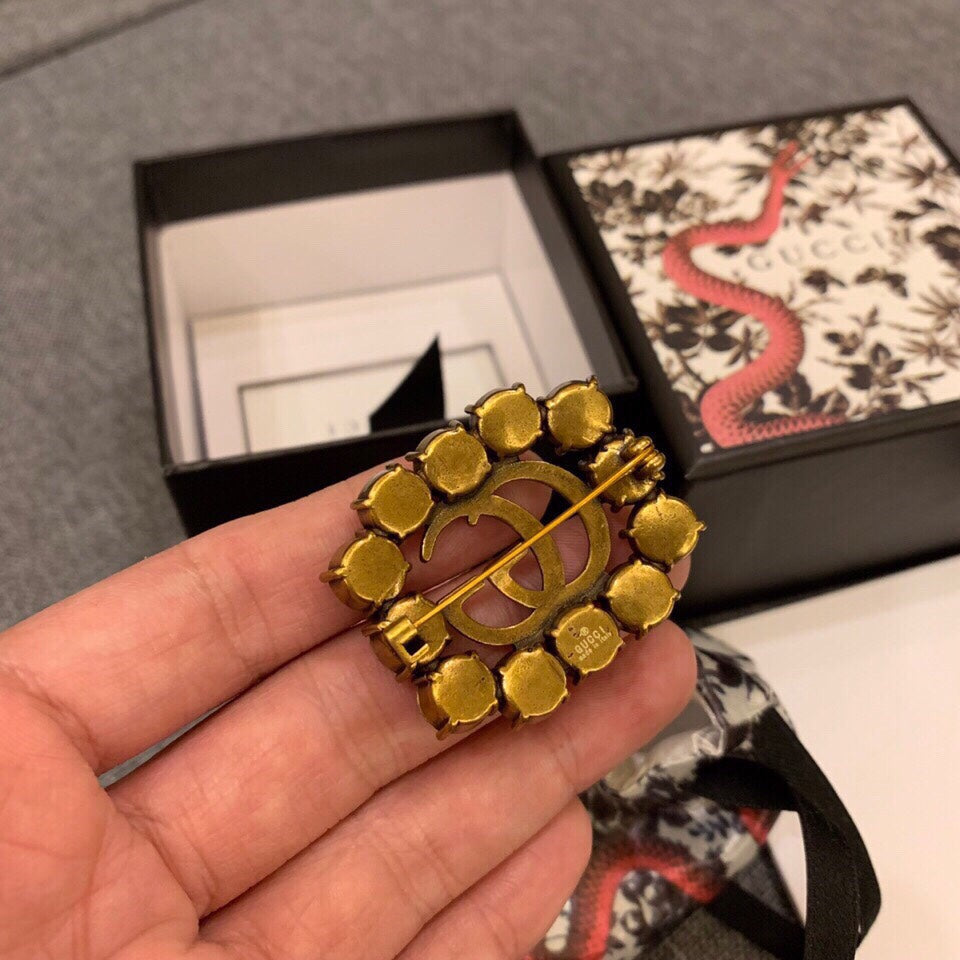 Good Square Diamond Girl Brooch