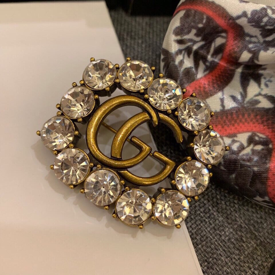 Good Square Diamond Girl Brooch