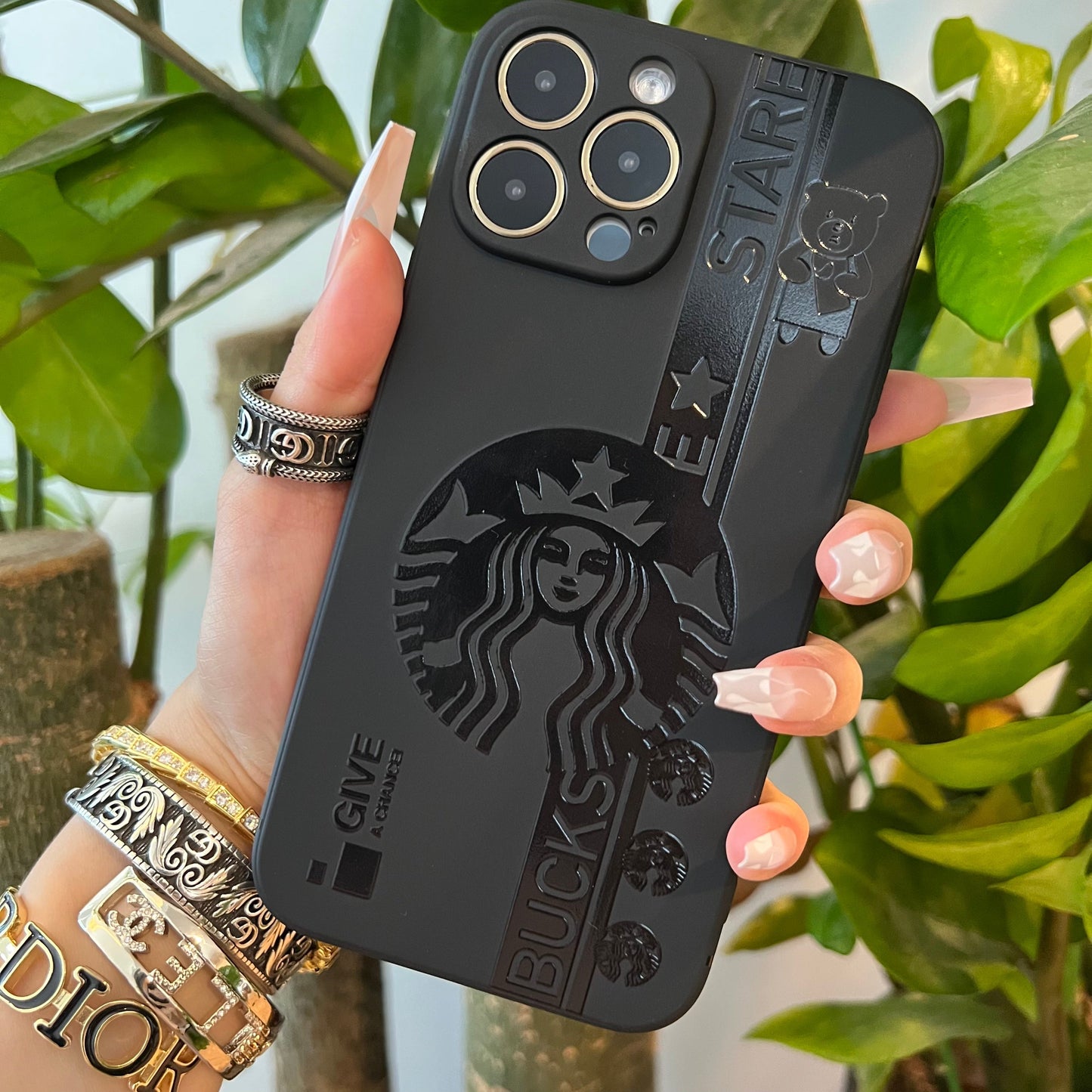 Black Trendy Phone Case (GIVE)