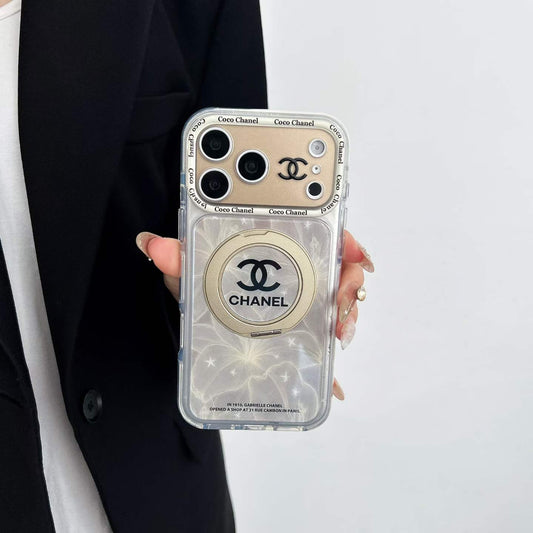 CC Marble Design Phone Case With Invisible Holder