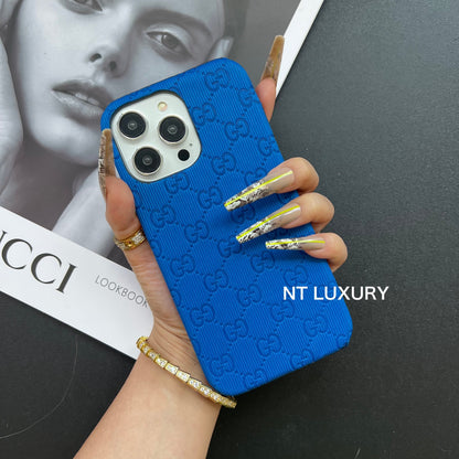 Funda colorida para teléfono con diseño completo y atractivo (azul)