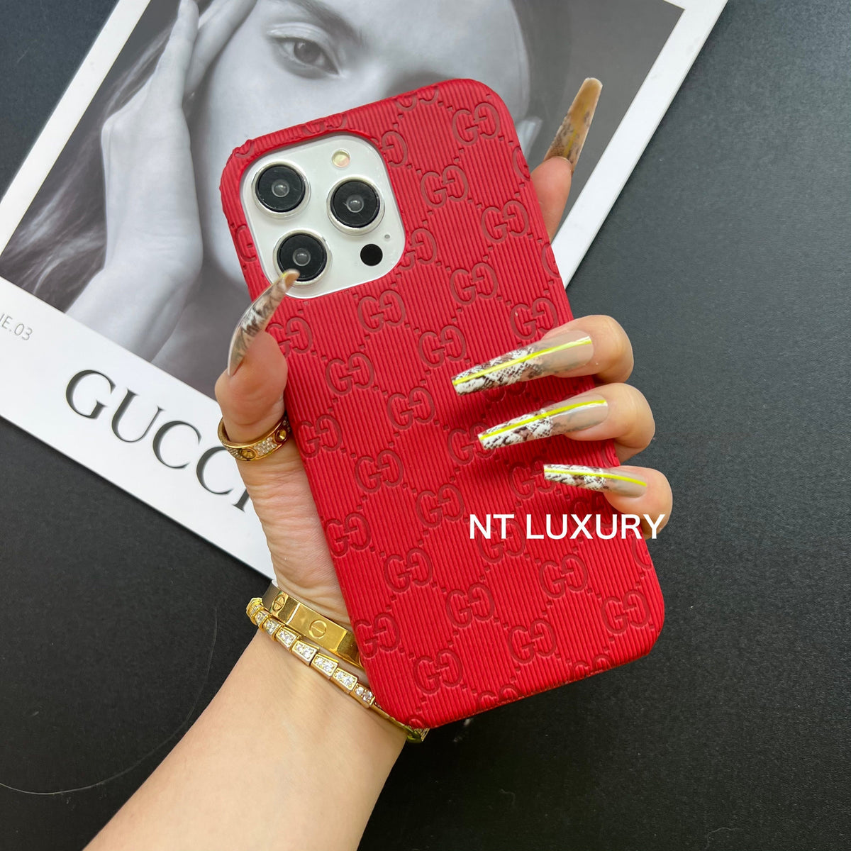 Coque de téléphone colorée au design élégant (Rouge)