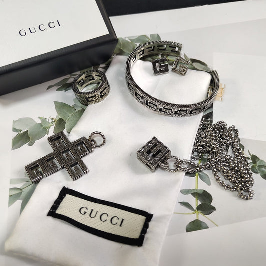 Vintage Guccl Earrings & Necklace & Bracelet & Ring