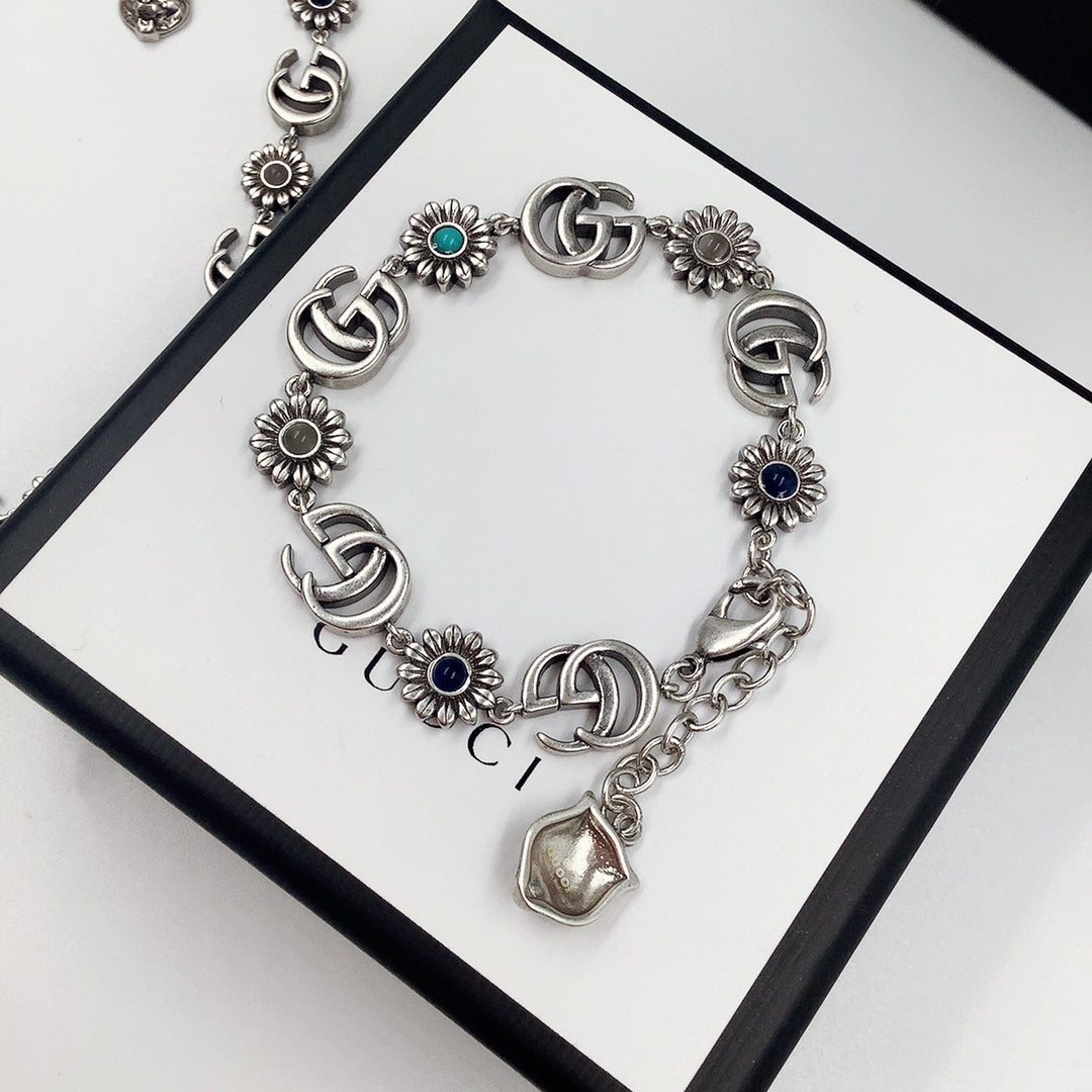 Good Daisy Design Earrings & Bracelet & Necklace 5 Set