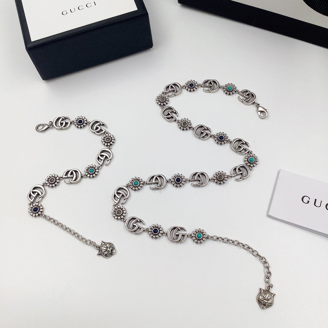 Good Daisy Design Earrings & Bracelet & Necklace 5 Set