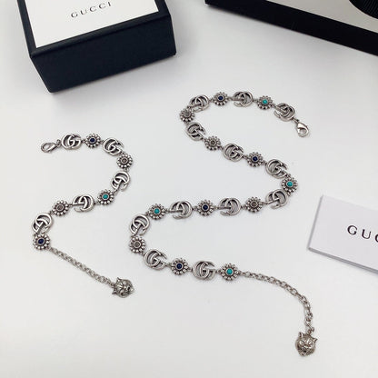 Good Daisy Design Earrings & Bracelet & Necklace 5 Set