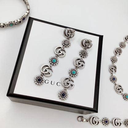 Good Daisy Design Earrings & Bracelet & Necklace 5 Set