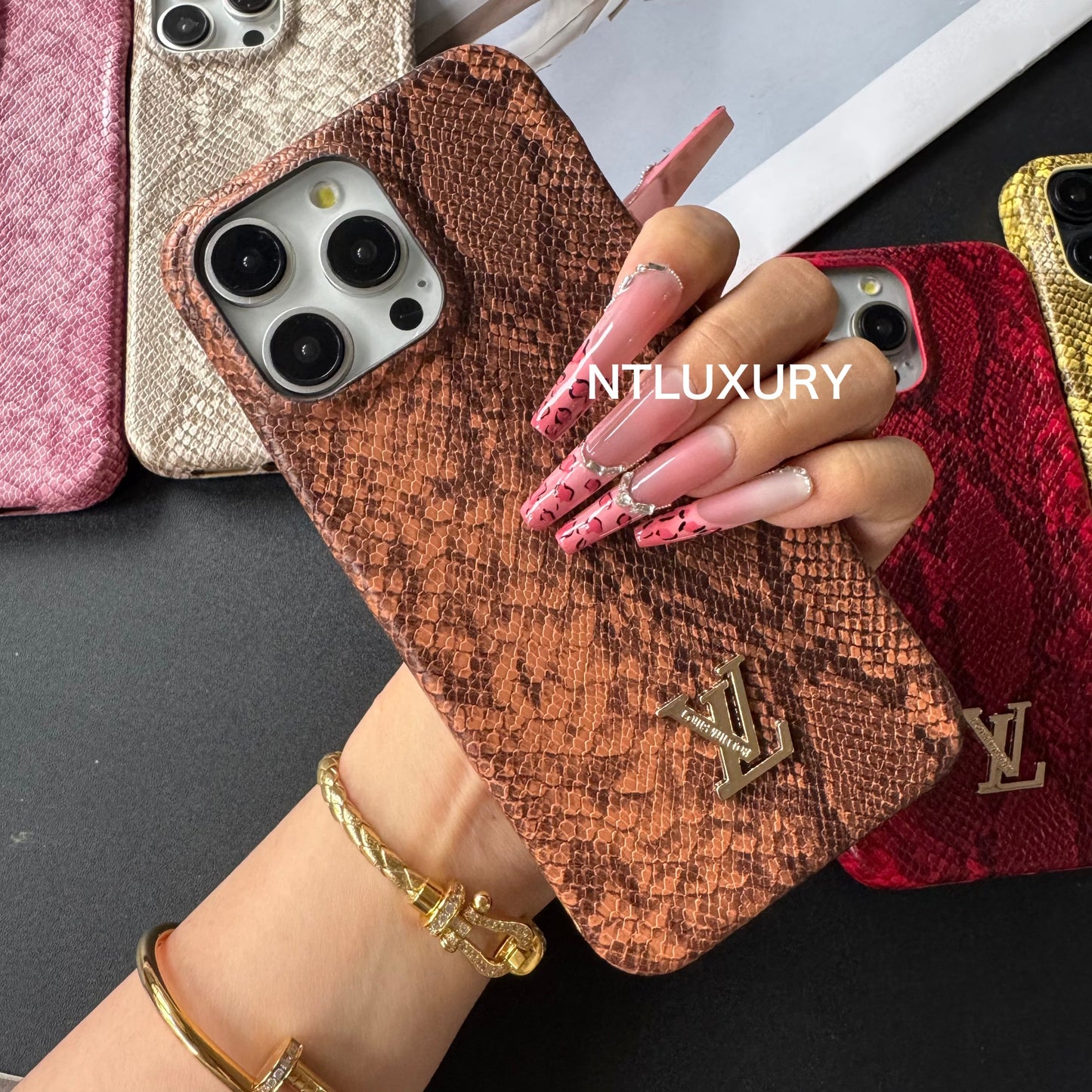 Snakeskin Pattern Love Phone Case For iPhone