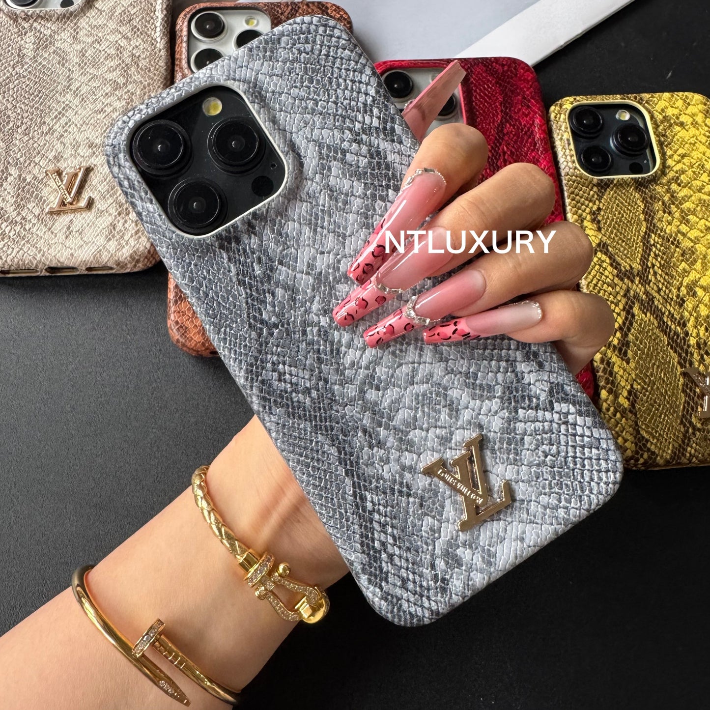 Snakeskin Pattern Love Phone Case For iPhone