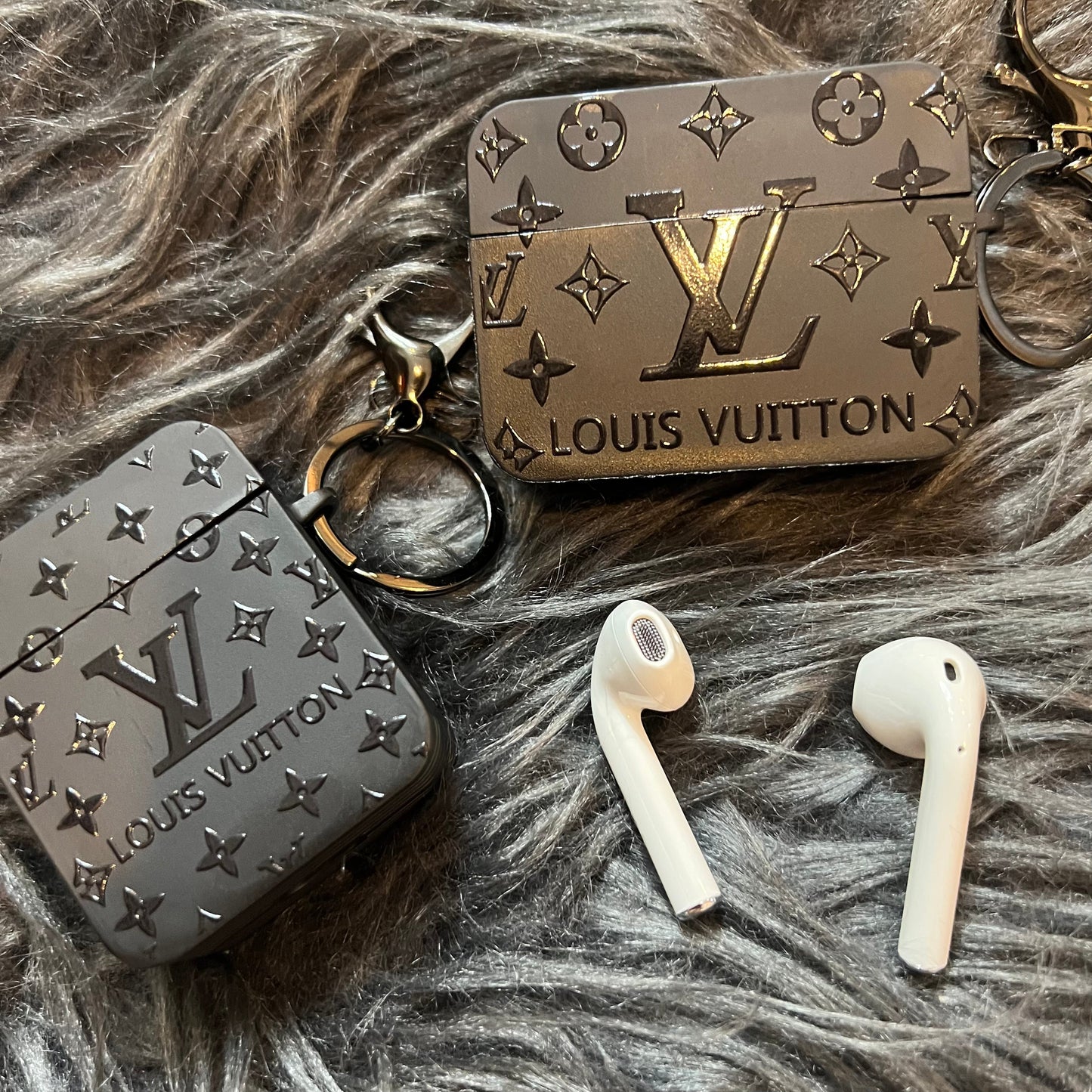 Black Trendy Airpods Case ( Big Love)