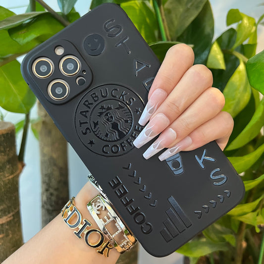 Black Trendy Phone Case (Star Smile)