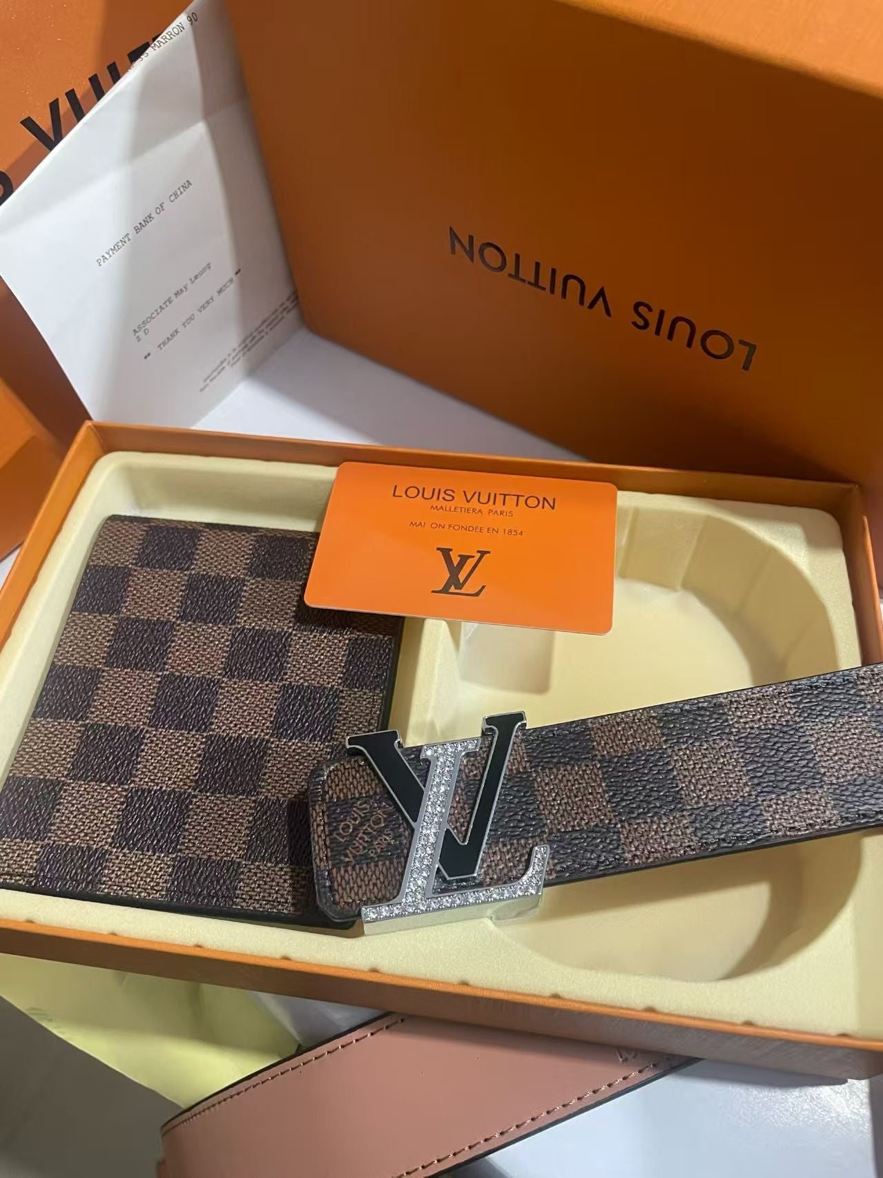2 Set Buckle Love Belt & Wallet with Packaging